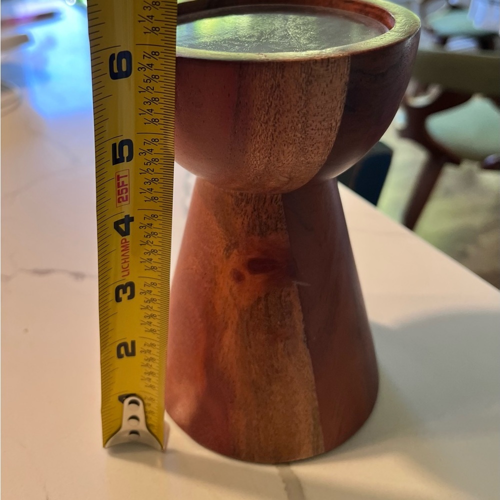 Crate & Barrel Walnut 6” Pillar Stand - Picture 2 of 4